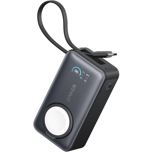 Εξωτερική μπαταρία Anker MagGo, 10000mAh, 35W, PD + QI, 1 x QI - 2 x USB-C, μαύρο A1657011
