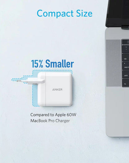 Network Charger Anker PowerPort PD+ 2, 35W, 3A, 1 x USB-A - 1 x USB-C, White A263636G21 